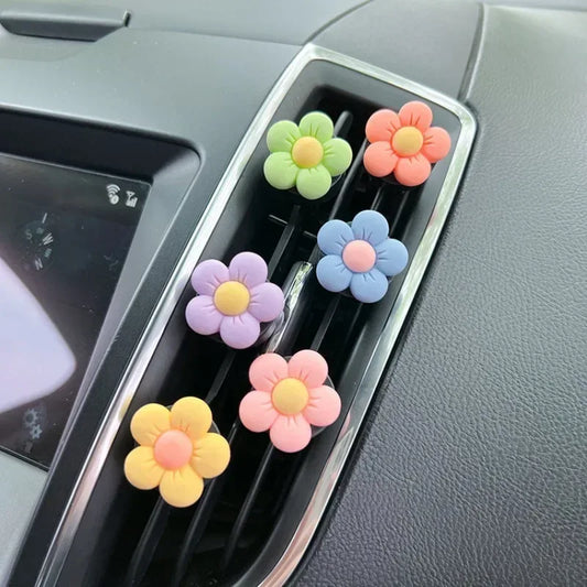 Cute Flower Car Air Vent Perfume Clip Aromatherapy Diffuser - Pink