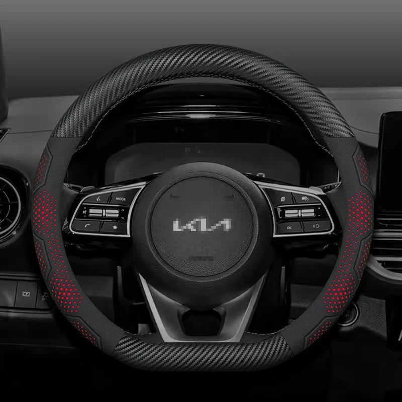Kia Carbon Fiber Suede Steering Wheel Cover