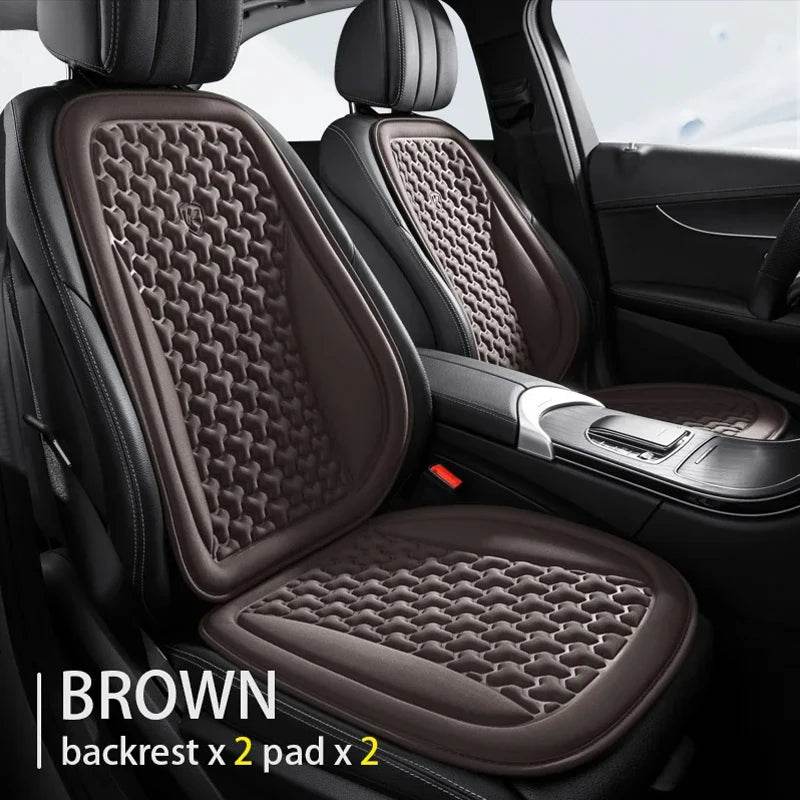 Summer Ice Silk Car Seat 3D Cushion - Brown 2 Set
