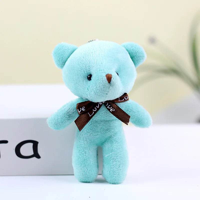 Mini Teddy Bear Plush Keychain – Soft Stuffed Doll Pendant - GREEN
