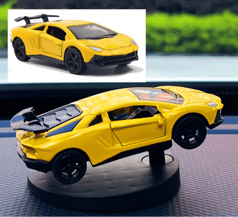 Drift Car Dashboard Swing Toy – Racing Car Ornament - Yellow