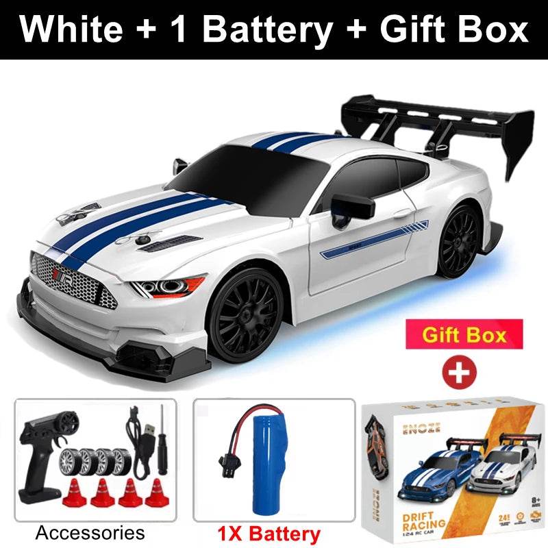 GT RS , Mustang, BMW RC 4WD Drift Car - Mustang White