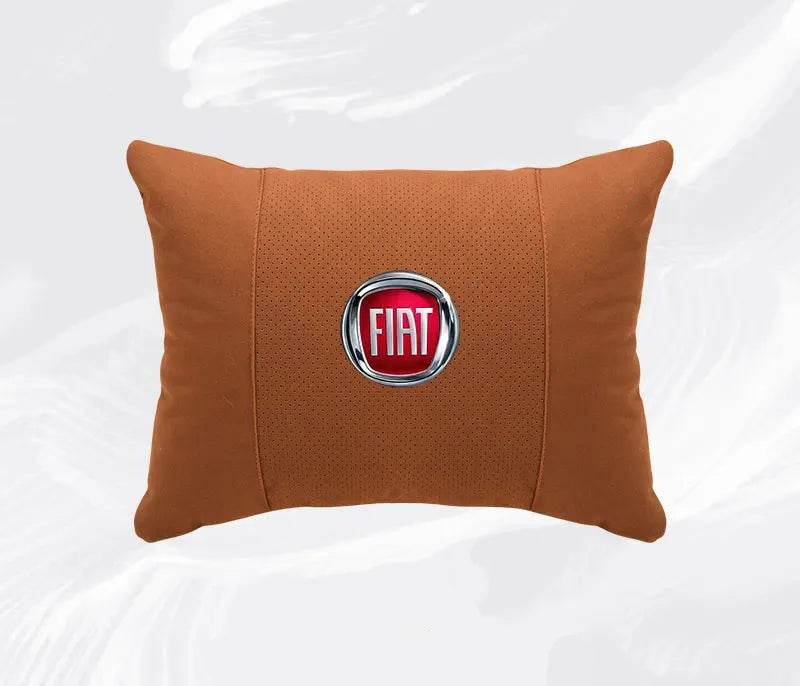Suede Car Neck Pillow for FIAT 500, Ducato, Panda, Abarth & More – Ergonomic Headrest - headrest 1pc brown