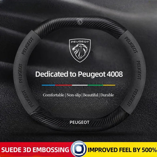 Peugeot 3008 4008 5008 208 2008 Suede Leather Steering Wheel Cover