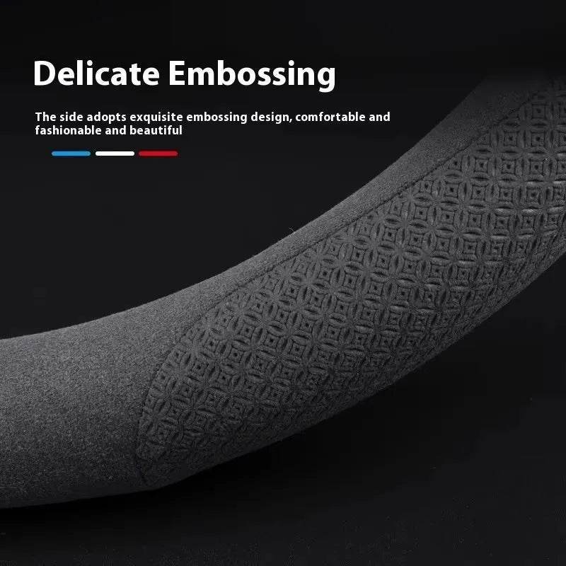 Mercedes Carbon Fiber Leather Steering Wheel Cover - O White Carbon