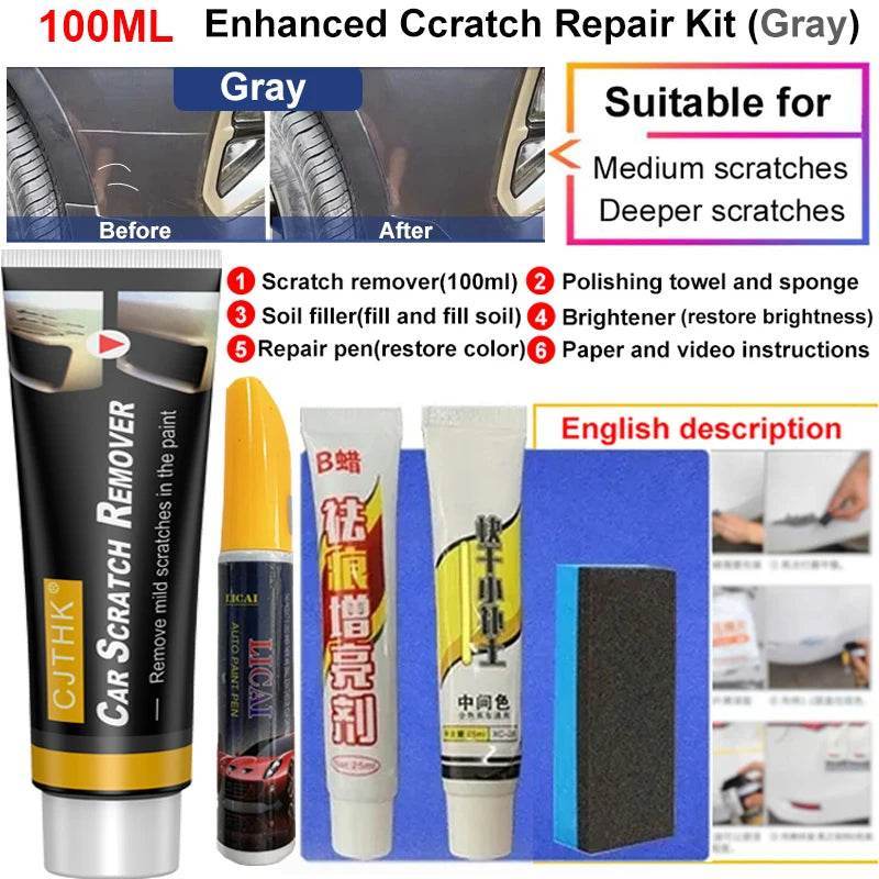 Car Scratch Remover & Paint Repair Compound – Swirl Remover & Polishing Wax for Auto Body Care - 100ml Gray repair
