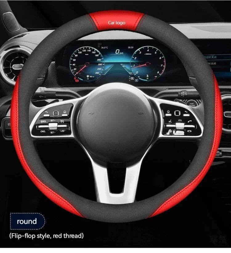 Changan Leather Steering Wheel Cover - D Style 2 black