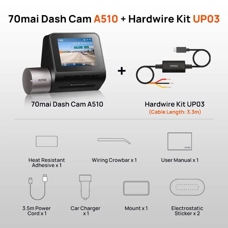 70mai A510 Dash Cam - A510 Front Cam (Hard wire kit)