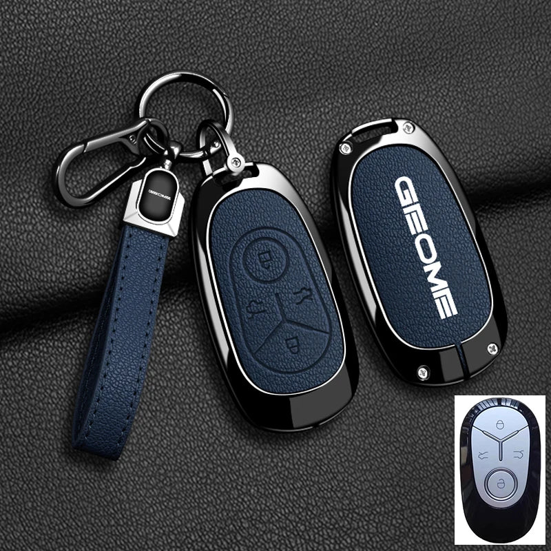 Zinc Alloy Leather Key Case Cover For 2025 Geely Geometry Galaxy