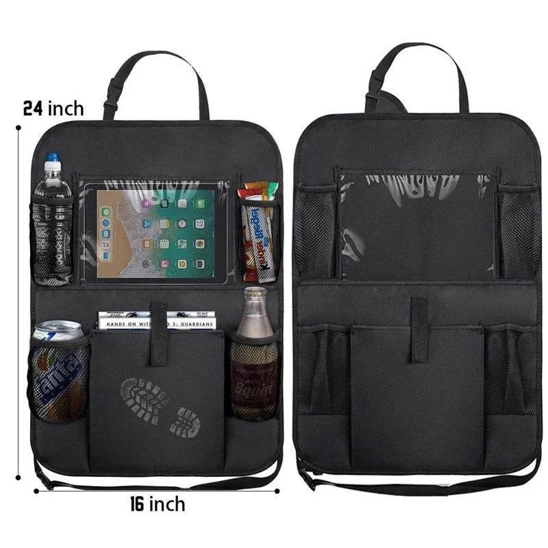 Car Backseat Organizer with Clear Touch Screen Tablet Holder - Side storage 1PC