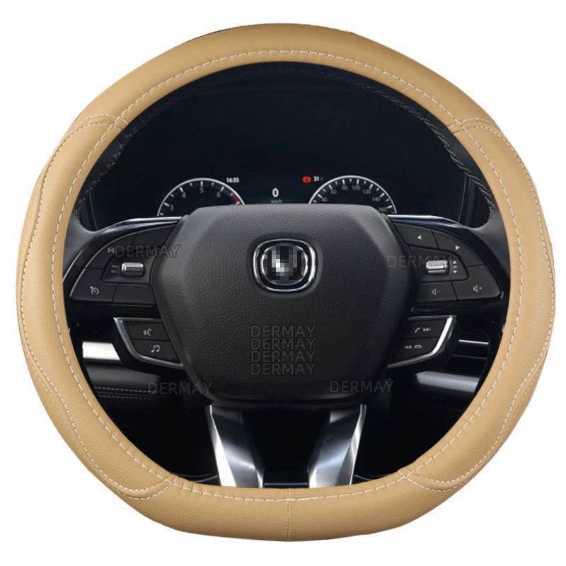 Changan Sports Microfiber Leather Steering Wheel Cover - C- Beige