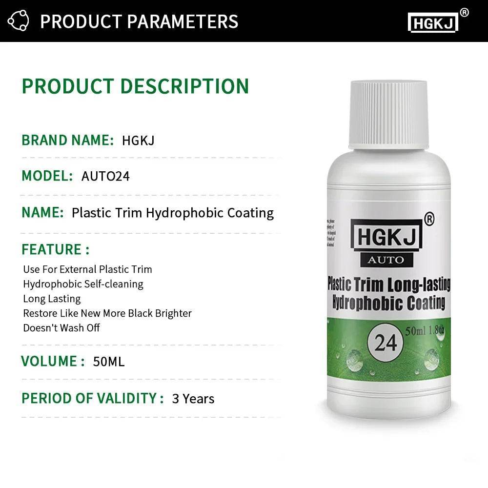 HGKJ 24 Plastic Restorer 50ml – Long-Lasting Trim & Rubber Revitalizer -