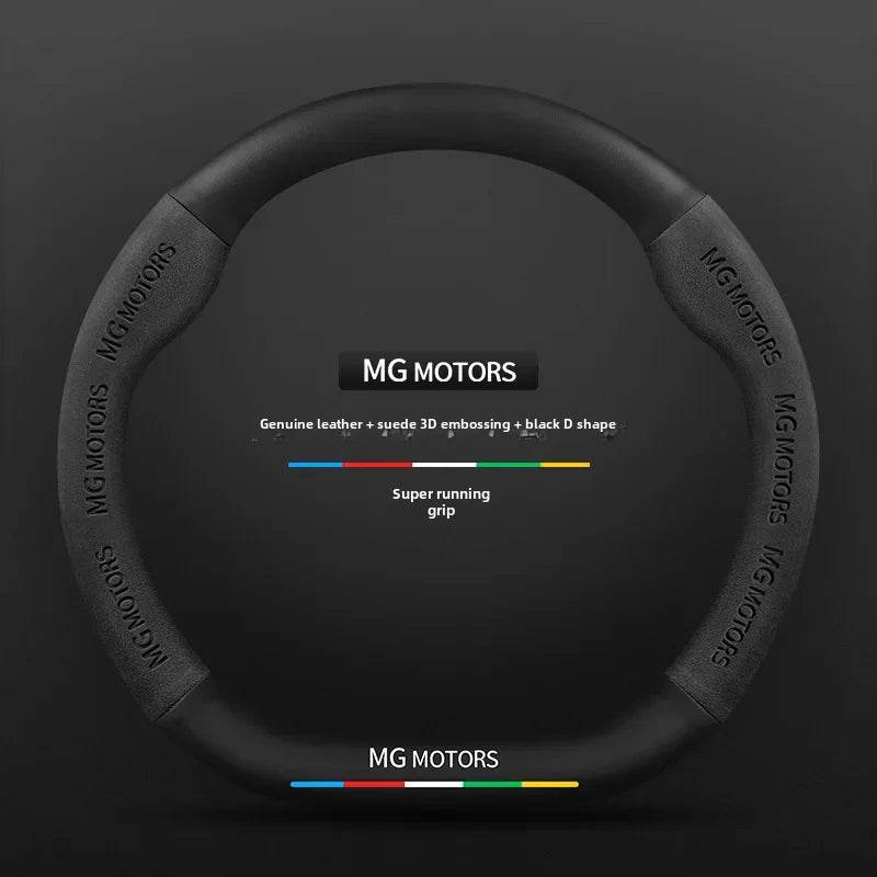 MG Carbon Fiber & Suede Steering Wheel Cover - Black D