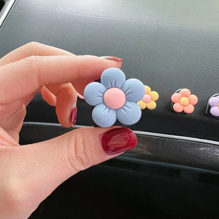 Cute Flower Car Air Vent Perfume Clip Aromatherapy Diffuser - Blue