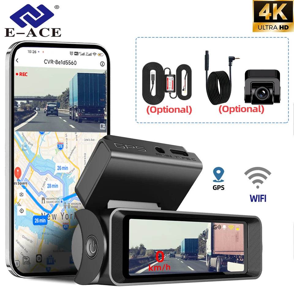 4K Mini Dash Cam With Rear Camera -