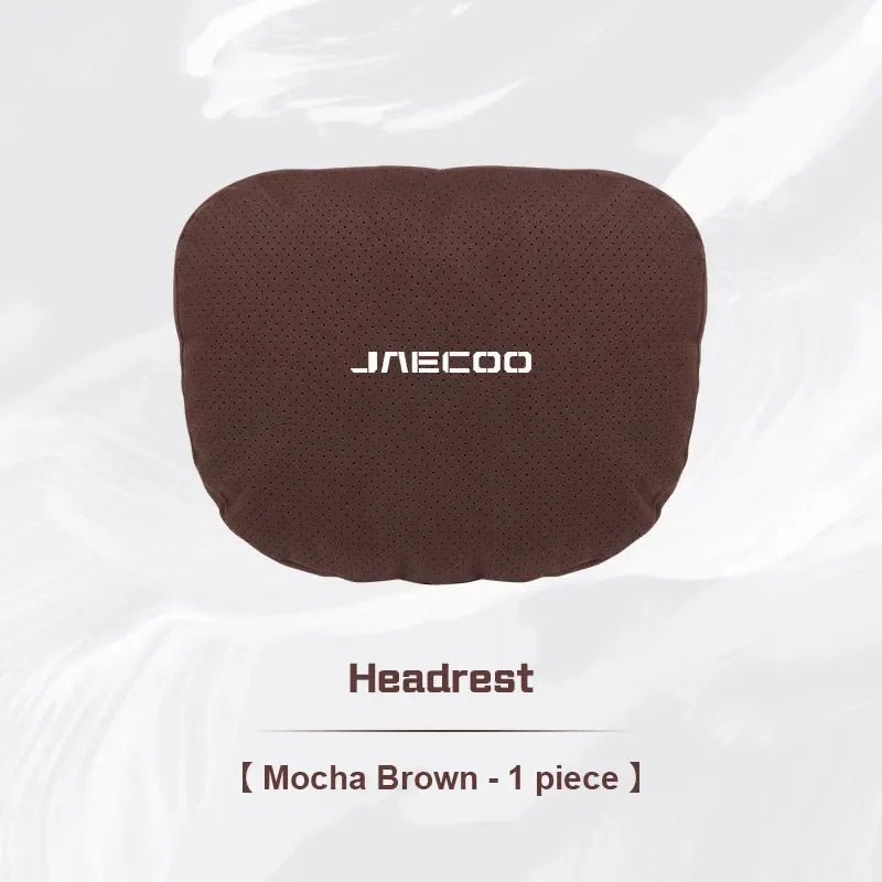 Jaecoo Breathable Suede Neck & Lumbar Support Pillow - headrest brown