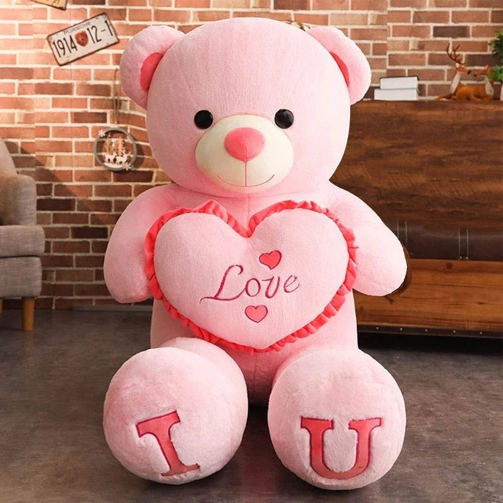 Giant Teddy Bear Plush – Big LOVE Stuffed Toy - Pink / 100CM