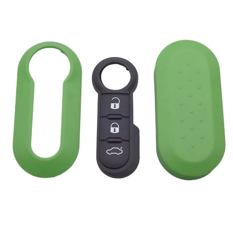 Fiat 500, Panda & Punto Remote Key Shell — 3 Button, 8 Colours - green