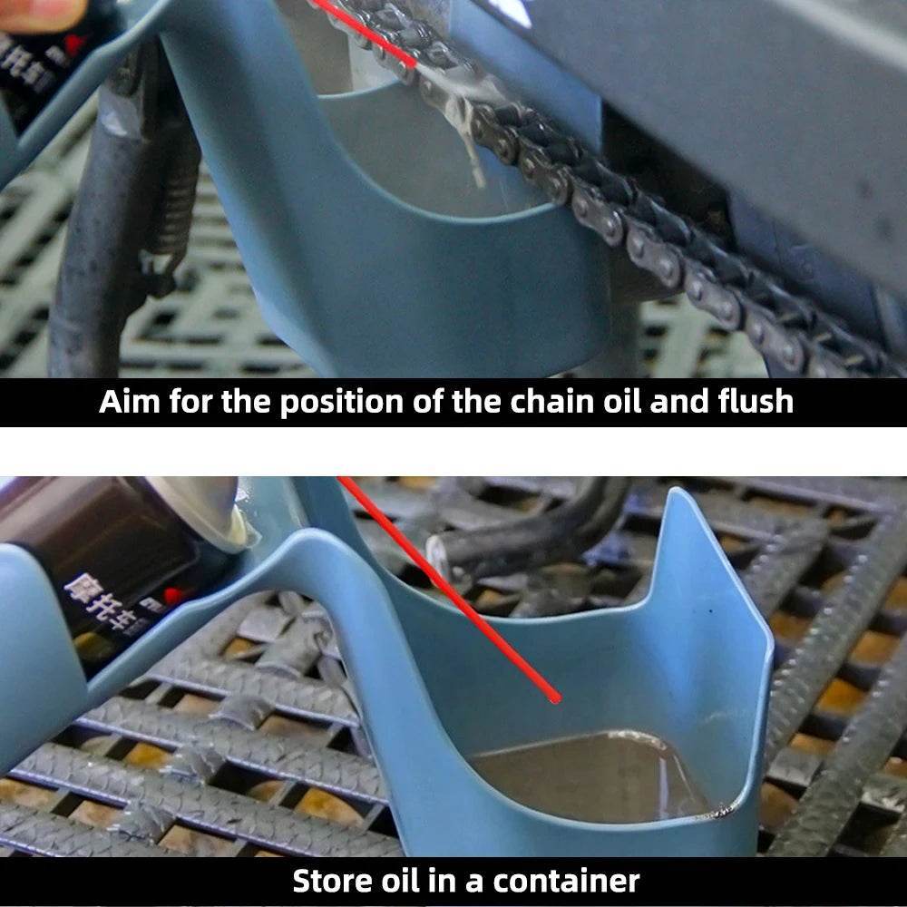 Motorcycle Chain Oil Applicator & Storage Tool -