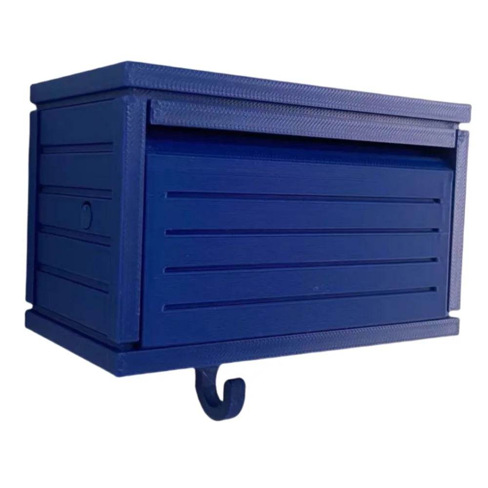 Car Garage Key Holder – Wall Mount Key Rack with Door - Dark Blue