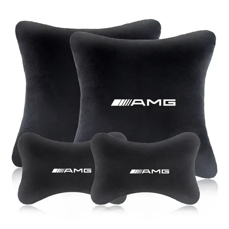 Mercedes AMG Neck & Lumber support Pillow and Shoulder Pad - 2Neck & 2Lumber Pillow