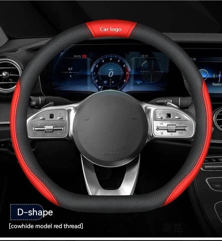 Changan Leather Steering Wheel Cover - D Style 2 black