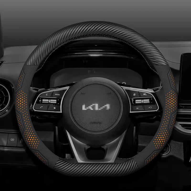 Kia Carbon Fiber Suede Steering Wheel Cover