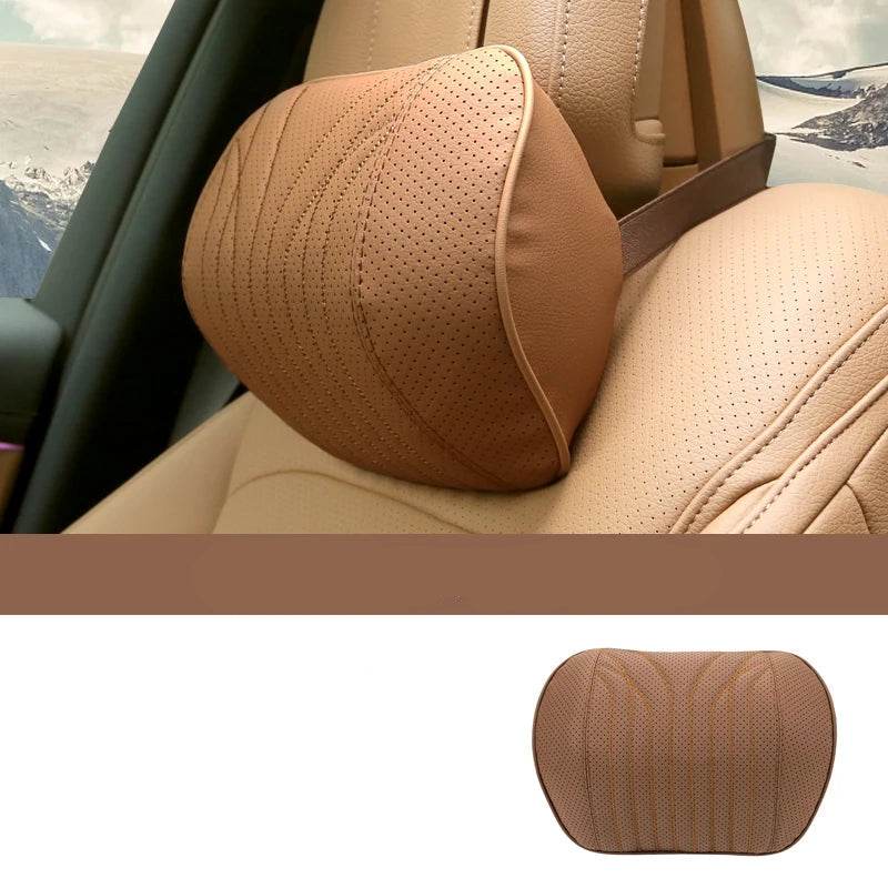Mercedes-Benz E-Class C/GLC Seat Cushion with Headrest & Lumbar Support - Chestnut Brown Headrest
