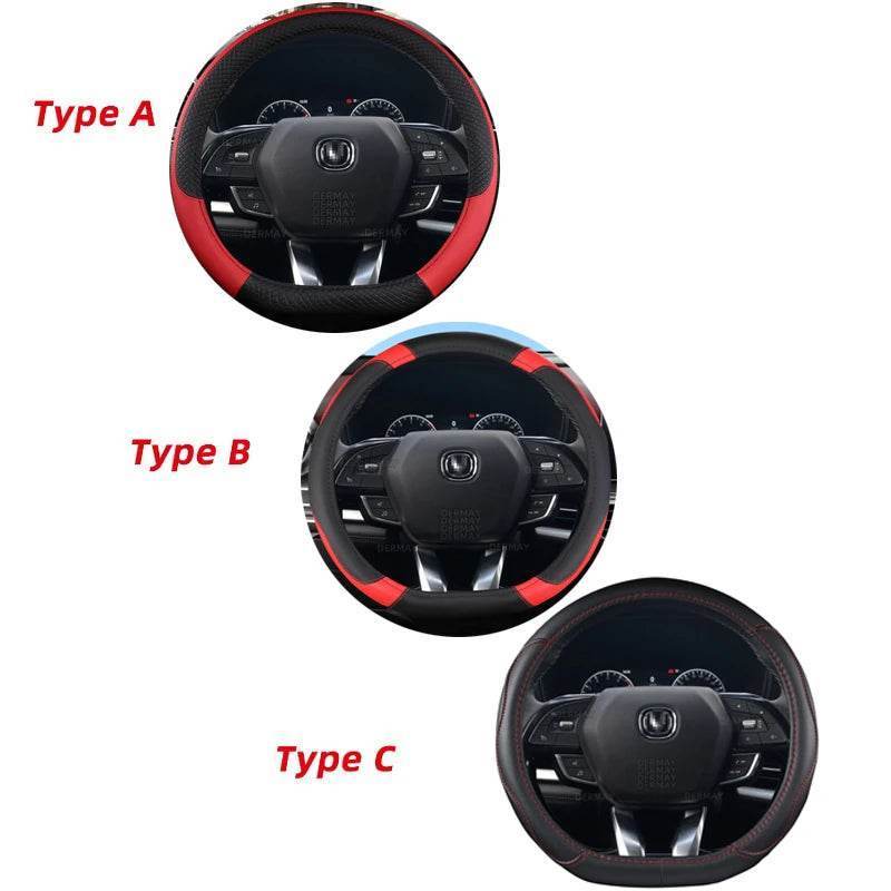 Changan Sports Microfiber Leather Steering Wheel Cover - A- Black