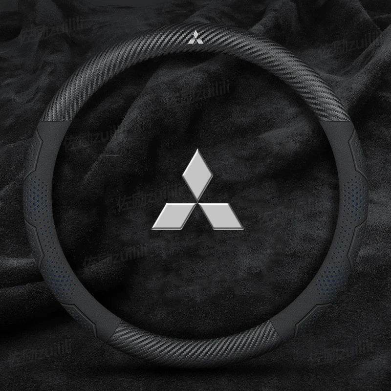 Mitsubishi Steering Wheel Cover - Carbon Fiber Blue