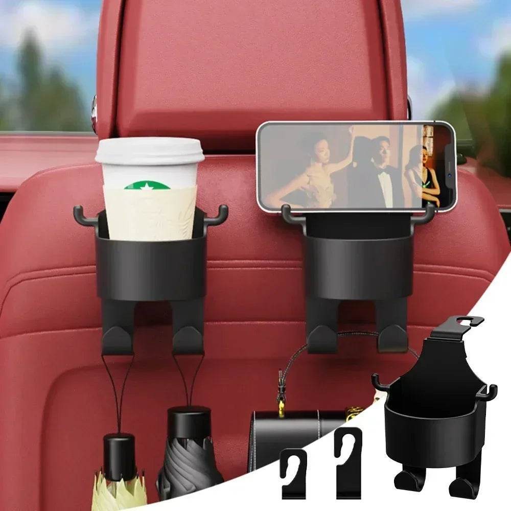 2 Pcs Rear Headrest Cup Holder Bracket for Bags, Drinks, Mobile Phone -