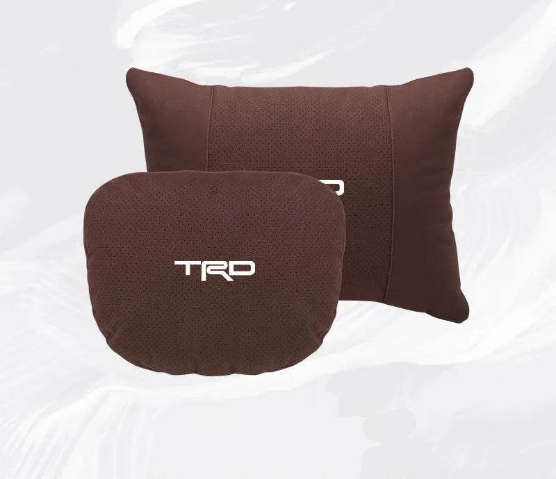 TRD Suede Car Neck Pillow for Toyota Corolla, Yaris, Camry, Prius & More - headrest 1pc black