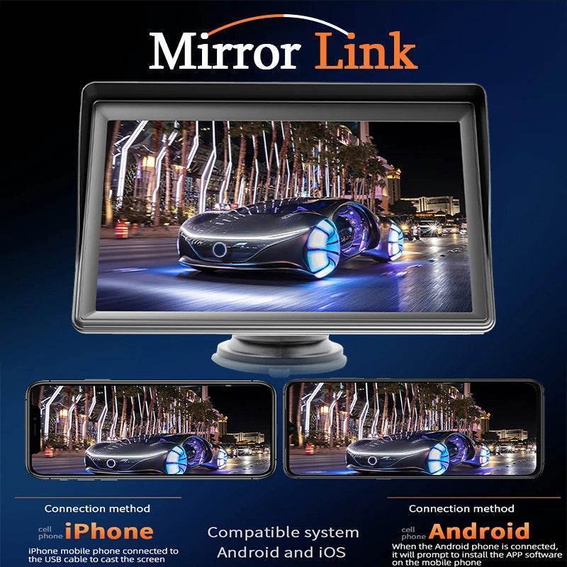 Portable Universal Touchscreen Car Multimedia Video Player – Wireless CarPlay & Android Auto -