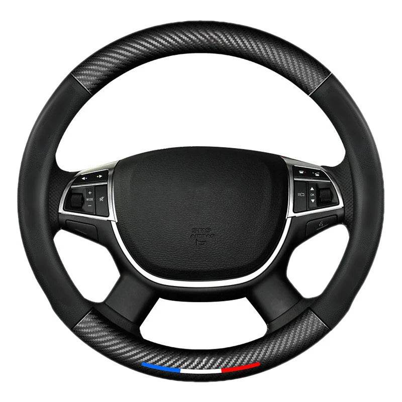 HAVAL Carbon Fiber Leather Steering Wheel Cover - Black