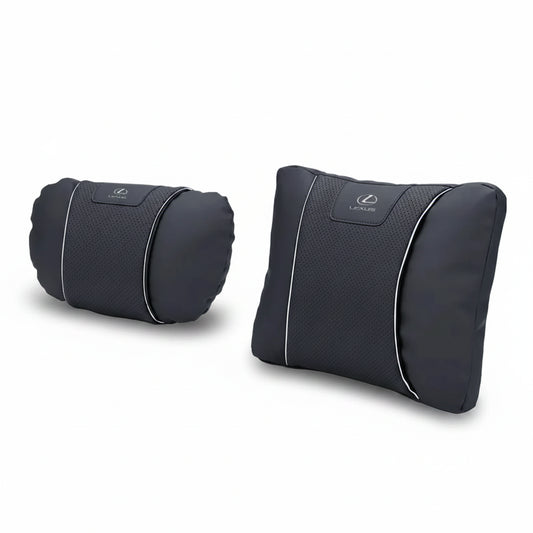 Lexus Car Neck Pillow & Lumbar Support - set black