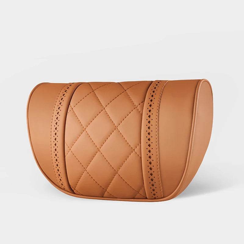 Mercedes-Benz AMG Leather Neck Pillow & Lumbar Support - Brown Neck Pillow