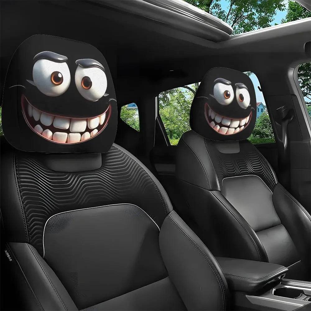 Smiley Face Car Pillowcases | 2pcs Soft & Washable -