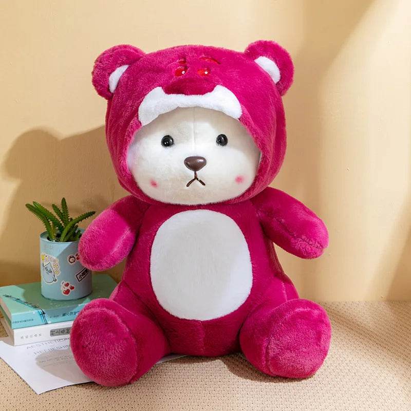 Cute Teddy Bear Plush Doll Collection – Stitch, Panda, Strawberry & More - strawberry bear / 30cm