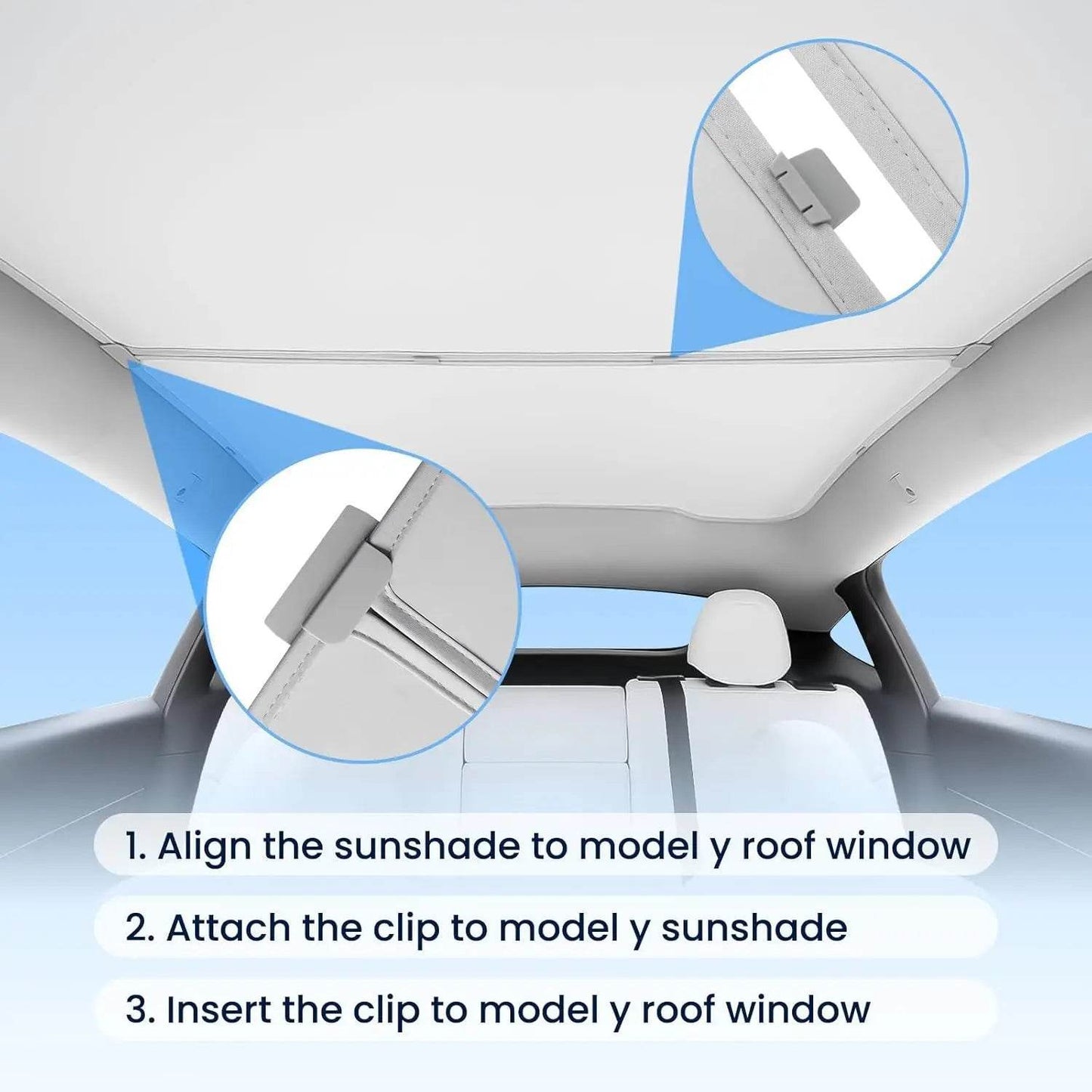 Tesla Model 3/Y Sunroof Sunshade (2020–2025) - Windshield M3 MY