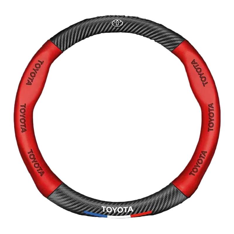 Toyota Carbon Fiber Steering Wheel Cover - Black Round Type