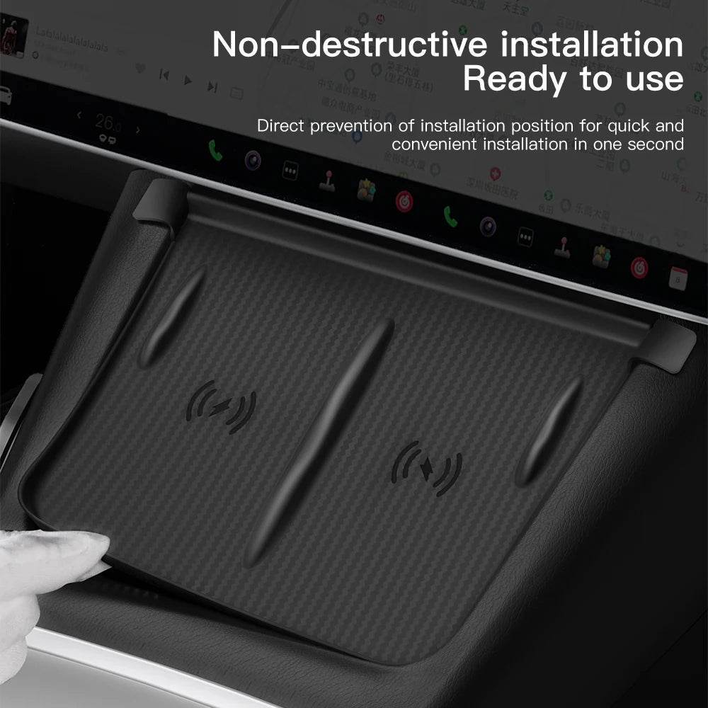 Wireless Charging Pad – Fits Tesla Model 3/Y (2021–2025 Highland/Juniper) - White