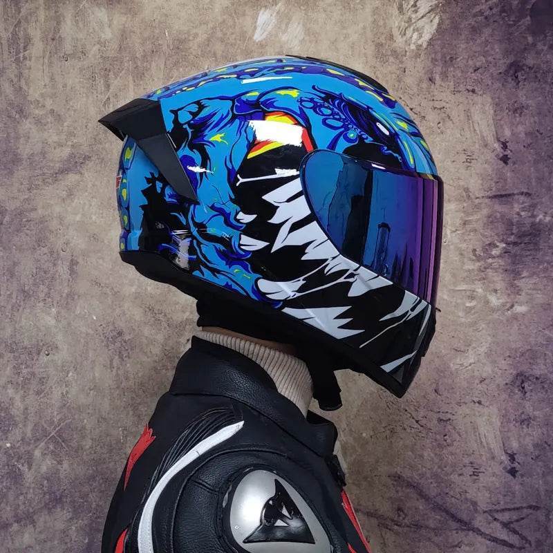 Full Face Motorcycle Racing Helmet – Winter Warm Double Visor Sports Helmet for Motorbike Riders - 1 / S