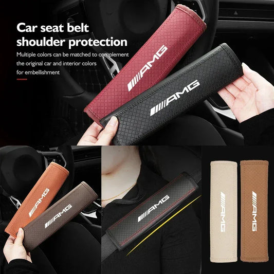 Mercedes-Benz AMG Leather Seat Belt Pad - beige-1PCS