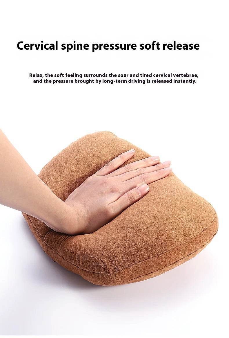 Mercedes Benz Neck Pillow & Lumbar Support Cushion - Cognac Neck Pillow