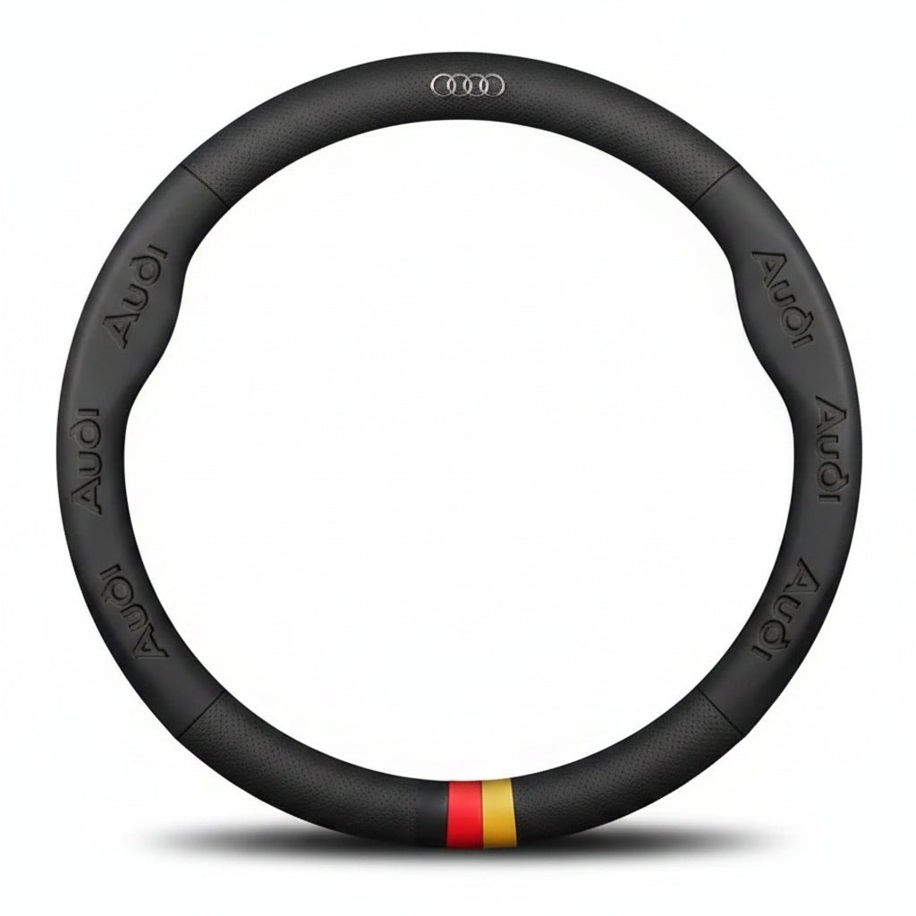 Audi Steering Wheel Cover ABT A1–A8 Q2–Q8 TT RS S Line Fit - O Black