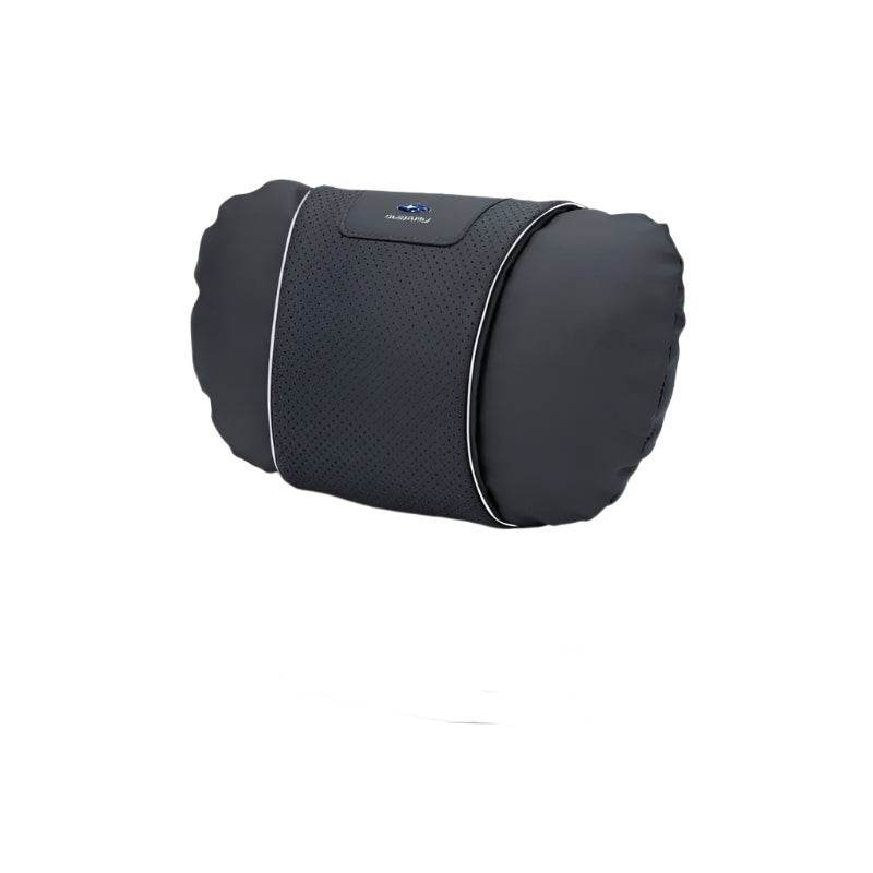 Subaru Leather Car Neck Pillow & Lumbar Support - headrest black