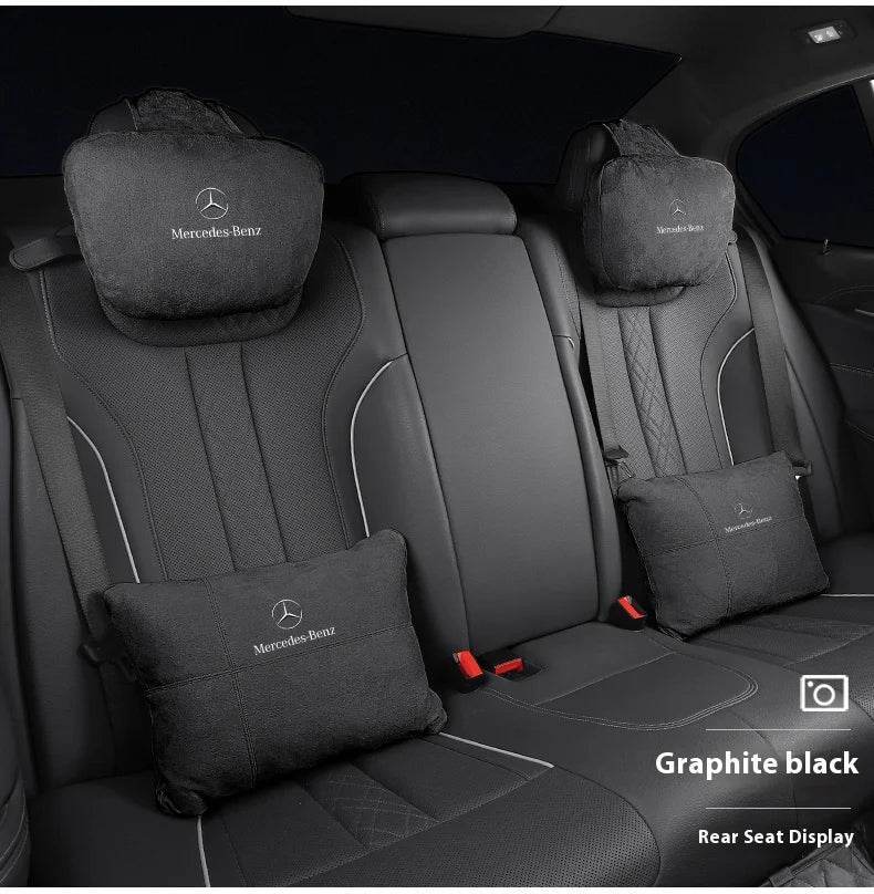 Mercedes Benz Neck Pillow & Lumbar Support Cushion - Cognac Neck Pillow