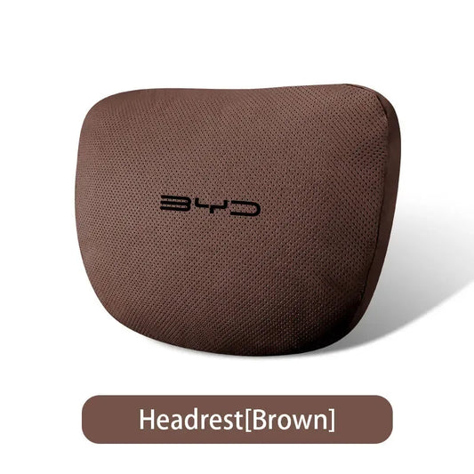 BYD Song Han Tang Qin EV DM Car Headrest & Lumbar Support Pillow - Headrest Brown