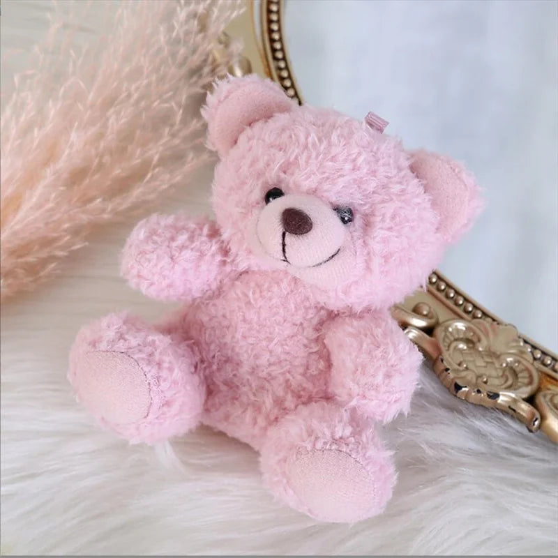 Mini Plush Teddy Bear Pendant – Curly Sitting Doll