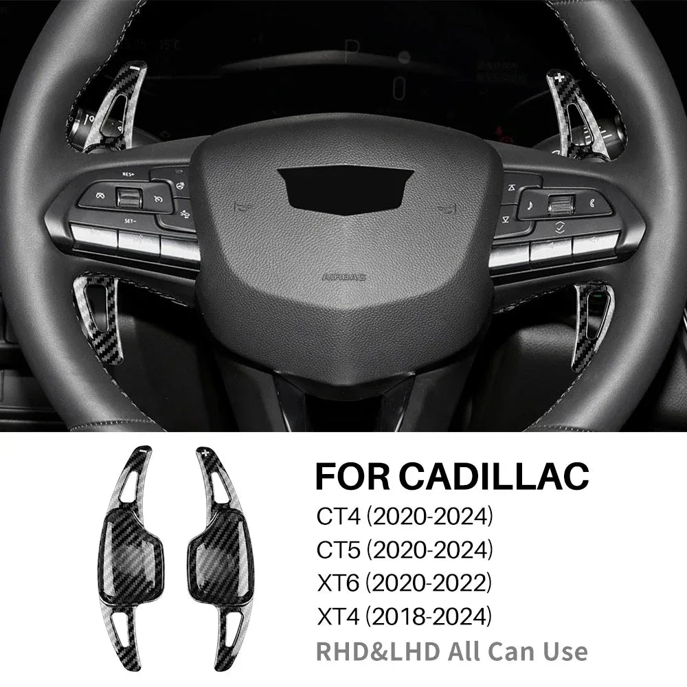 Car Steering Wheel Shift Paddle Shifter For Cadillac CT4 CT5 XT6 XT4 2018 2019 2 - carbon fiber / ABS / for XT4 18-24
